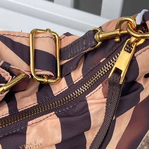 VINCE CAMUTO Washable Nylon Crossbody Harlo In Brown Zebra - Picture 8 of 12